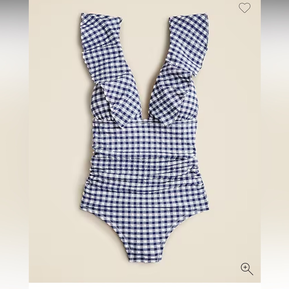 NWT J. Crew ruffled gingham bathing suit
